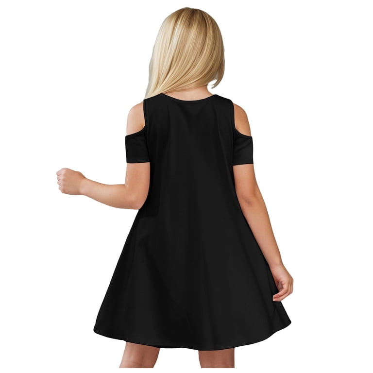 5t black dress Flypigs Tween Girls Long Sleeve Fall Dresses Swiss Dot Casual Party 5-6Years: Clothing, Shoes & Jewelry This comfy party dress features cool asymmetrical sleeves Girls Long Sleeve Cotton Bubble