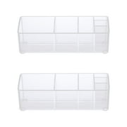 Kenney Storage Made Simple Bathroom Countertop Organizer, 6 Compartments, Set of 2, Clear