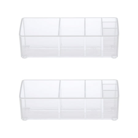 Kenney Storage Made Simple Bathroom Countertop Organizer, 6 Compartments, Set of 2, Clear