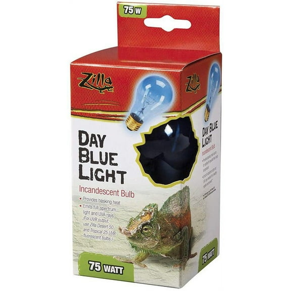 Zilla Incandescent Day Blue Light Bulb for Reptiles [Reptile, Lighting Incandescent] 75 Watt