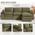 thumbnail image 5 of CARZZI 103" Cloud Modular Sectional Couches for Living Room, Modern L Shaped Boneless Sofa Couch with Ottoman & 2 Lumbar Pillows, Comfy Corduroy Deep Seat 3 Seater Sofa (Emerald) | No Assembly Needed, 5 of 7