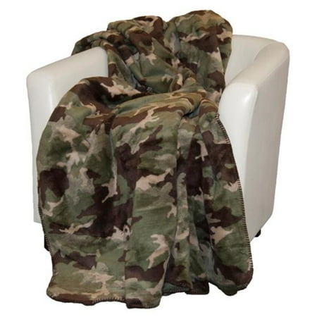 Denali Home Collection 16135450 Camouflage Sage Double Sided Microplush Throw