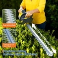 thumbnail image 2 of 20V Hedge Trimmer, 22 Inch Cordless Hedge Trimmer, Handheld Bush Trimmers with Dual-Action Blades, 2 Batteries and Charger Included, Brushless Motor, Dual Safety Switch, 2 of 9