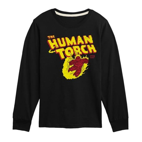 Fantastic Four - Human Torch Logo - Youth Boys Long Sleeve Graphic T-Shirt