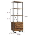 thumbnail image 3 of Jojoka 4 Tier Bookshelf with Storage Drawers, 70.9 Inch Tall Industrial Book Shelf with Open Display Shelves, 4 Shelf Bookcase with Metal Frame for Living Room, Bedroom, Office, Vintage, 3 of 10