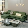 thumbnail image 3 of Costway L-shaped Modern Modular Sectional Sofa w/ Reversible Chaise & 2 USB Ports Green, 3 of 10