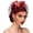 Wine Red, variant on Kukuzhu Women Fascinator Hat Tea Party Flower Headwear Wedding Headpiece with Birdcage Veil 20s 50s Headband Cocktail Pillbox Hat