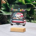thumbnail image 2 of Happy Easter Bichon Frise American Flag Truck Acrylic Plaque Sign Ashwood Base Bichons Dog Lovers Gifts Idea Home Desk Decor - 03001, 2 of 5