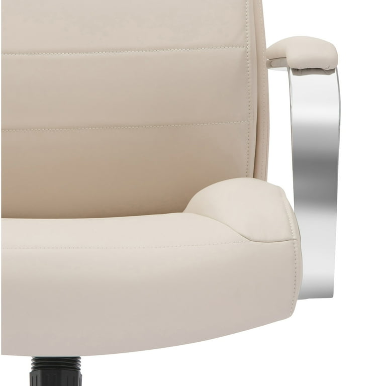 Realspace Modern Comfort Modee Vegan Leather High Back Executive Office Chair Sand Chrome BIFMA Compliant