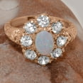thumbnail image 6 of LBG British Made 10k Rose Gold Natural Opal & Cubic Zirconia Womens Statement Ring - 33 size options - Size 9, 6 of 8