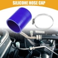 thumbnail image 2 of Unique Bargains 1 Set 63mm 2.48" ID Silicone Hose Cap W/ Clamp Intake Vacuum Hose End Plug for Car Silicone Blue, 2 of 6