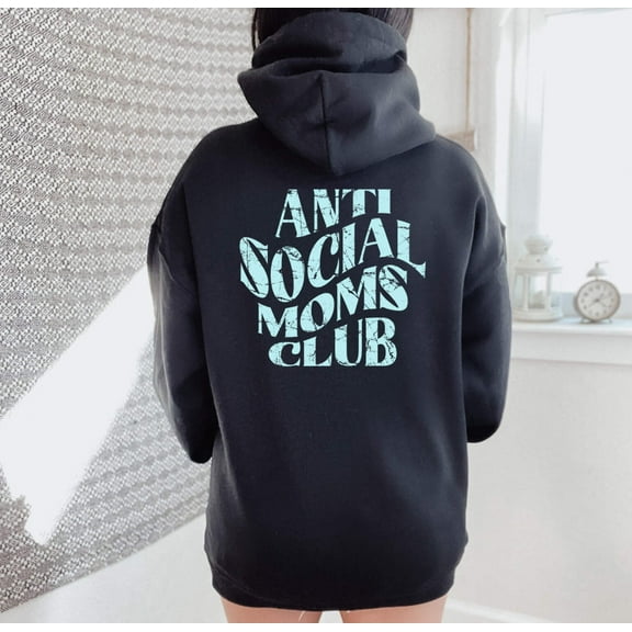 ANTI SOCIAL MOMS CLUB Graphic Unisex Fleece Hooded Sweatshirt