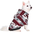 thumbnail image 2 of Goofa Buffalo Plaid Forest Pattern Small Dog Sweater Hoodies Pet Grey Hooded Soft Fleece Sweatshirts with Pocket Fall Winter Puppy Cat Sweaters Warm Clothes-Medium, 2 of 8