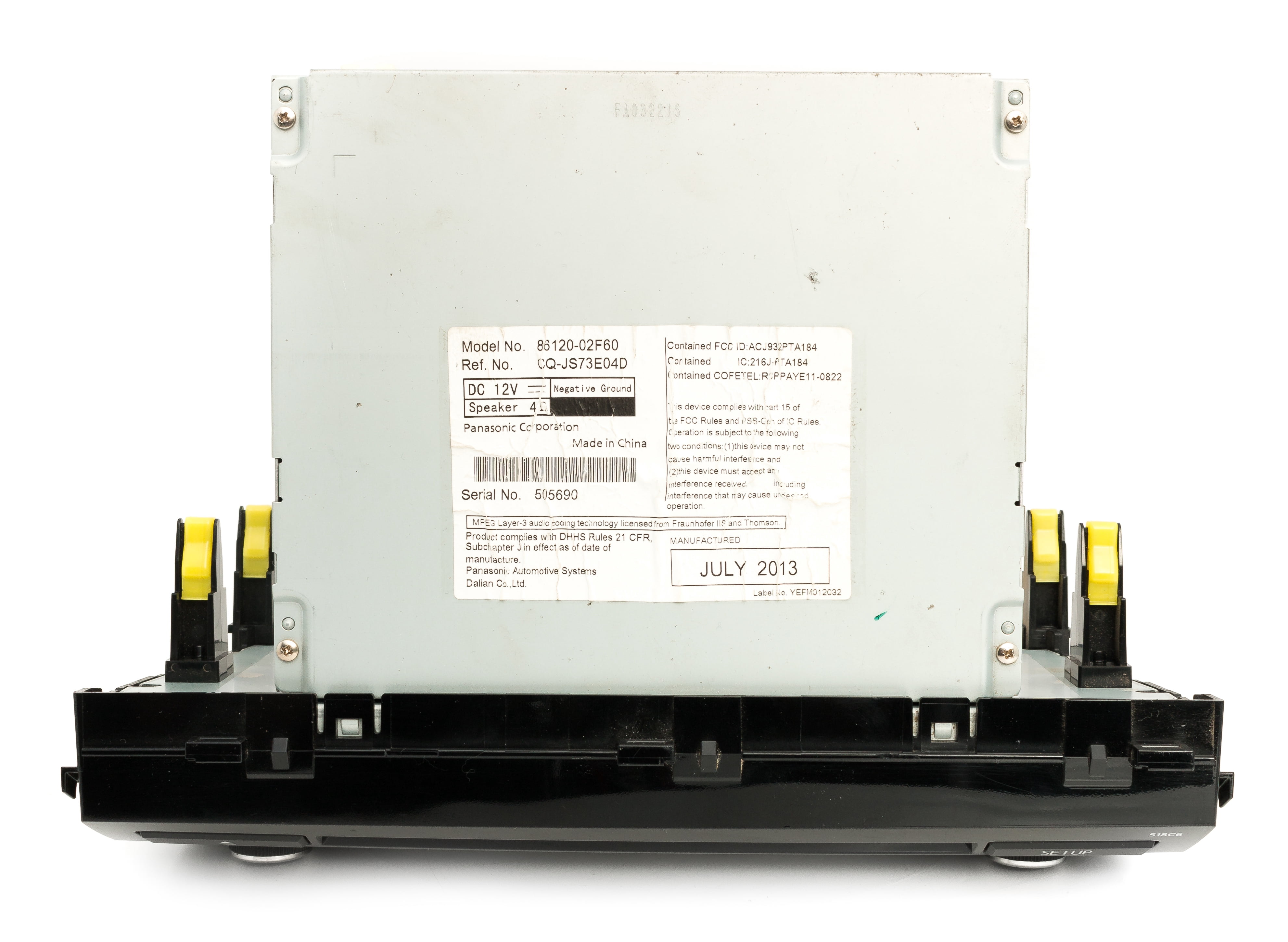 Restored Toyota 2014 - 2016 Corolla AM FM Receiver with Single Disc and Display 86120-02F60 (Refurbished)