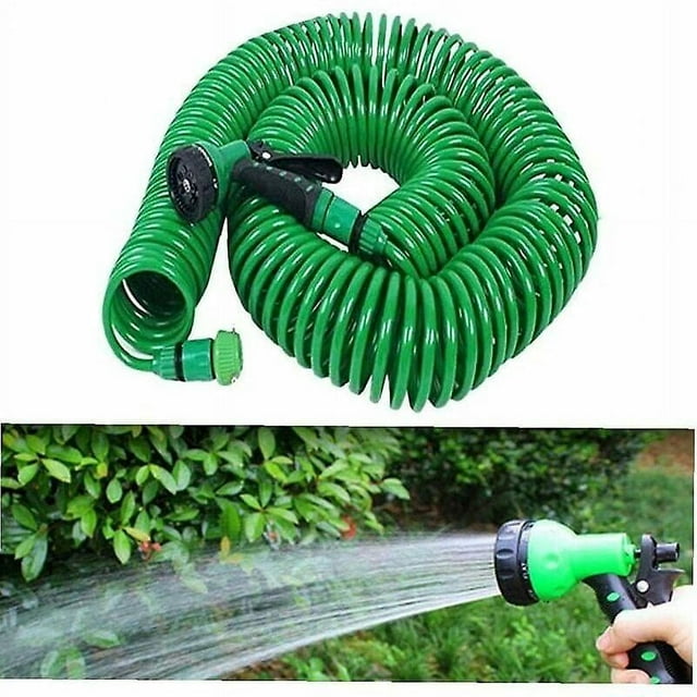 Manguera de jardín retráctil, manguera en espiral expandible, tubo EVA de 15M para cubierta de limpieza de jardín