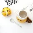 thumbnail image 3 of Linda taza de gato para amantes de los gatos, divertida taza de café de cerámica de 9 oz con cuchara y tapa, novedad, cumpleaños, Navidad, regalo de agradecimiento para niñas y mujeres oso de fresa  Hogar, 3 of 3