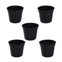 Toyvian Black Deepen Scrub Flower Round Pot, Smooth Plastic, Ideal for School Projects, 10Pcs
