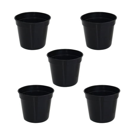 Toyvian Black Deepen Scrub Flower Round Pot with Drainage Holes - 10Pcs
