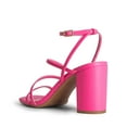 thumbnail image 3 of DREAM PAIRS Women's Heels Chunky Block Strappy Square Open Toe Ankle Buckle Heeled Sandals Wedding Party Dress Shoes Indie, 3 of 6
