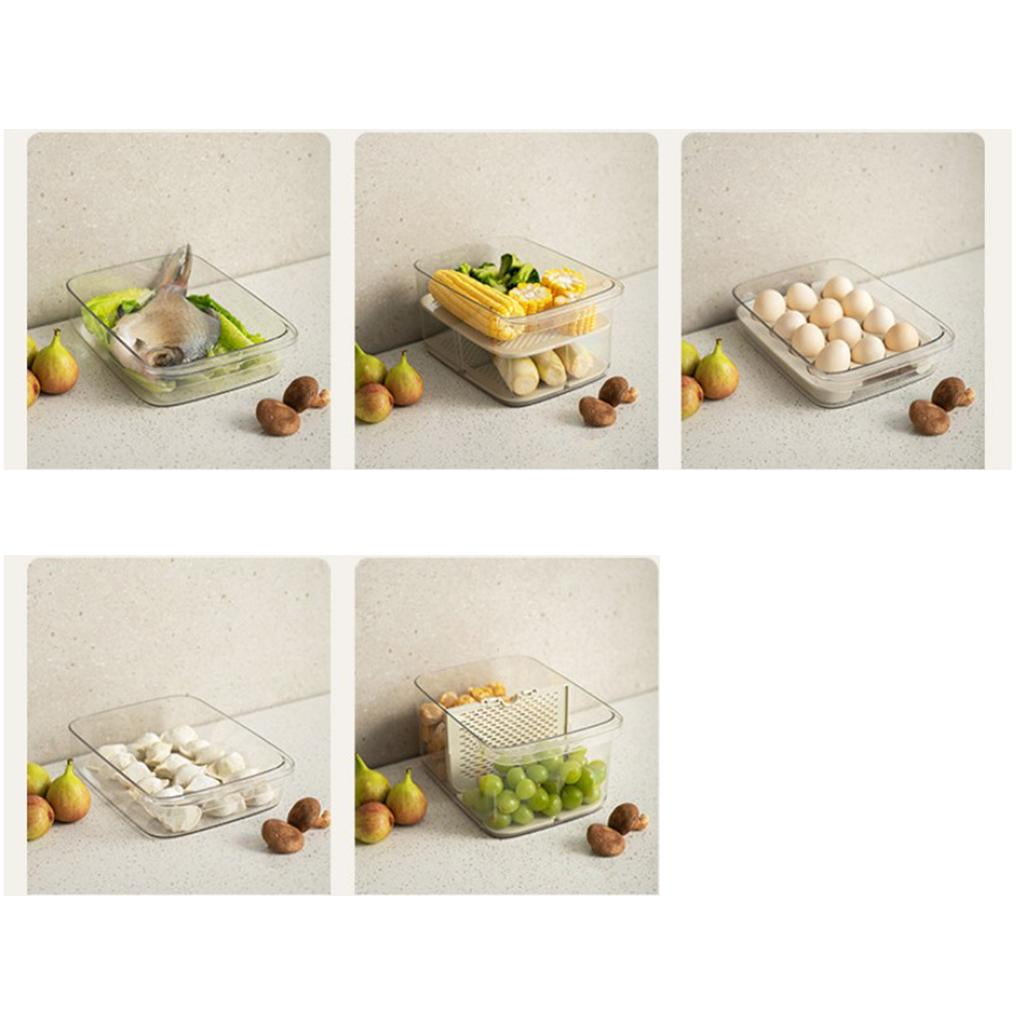 Fiocias Loviver Fridge Storage Containers Produce Saver Stackable Refrigerator Organizer Green A