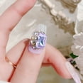 thumbnail image 4 of Diamantes de imitación de color morado claro para uñas, 18 piezas, piedras de gemas de cristal para decoración de uñas, diamantes de imitación con parte posterior plana, 4 of 6