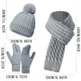 thumbnail image 3 of Winter Warm Knit Scarf Gloves Hat Set, Thickened Fleece Lined Three-Piece Accessories for Cold Weather,Thermal Protection Set for Outdoor Activities, Unisex Winter Kit for Men and Women and Daily Use, 3 of 5