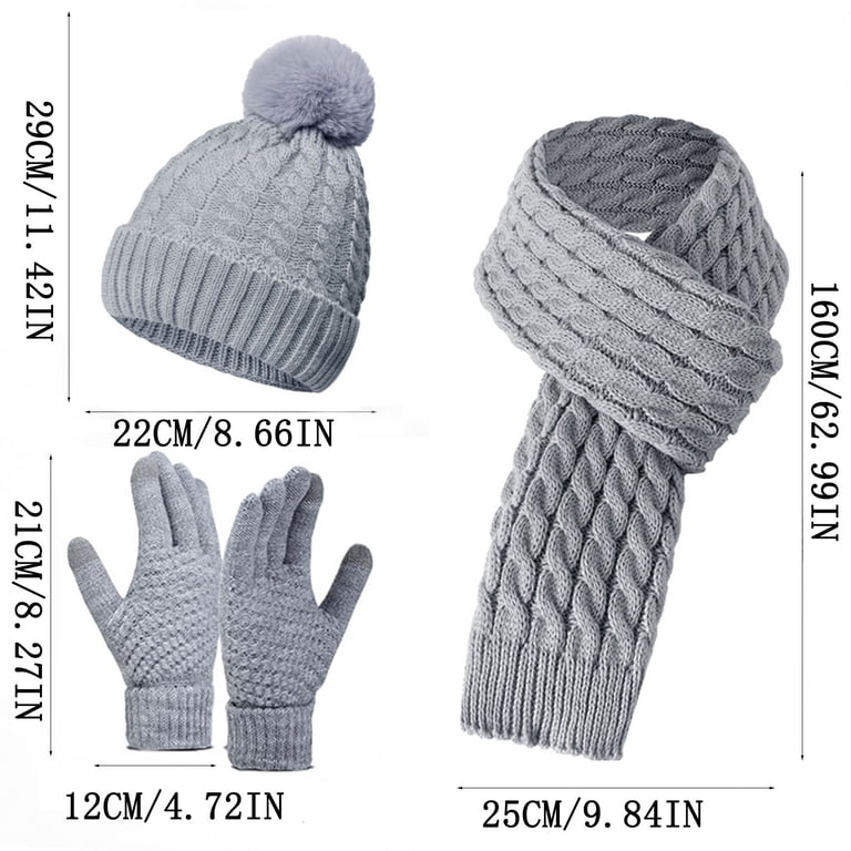 YESIMOLA Scarf Gloves Hat Set Women Winter Beanie Hat Scarf  display picture 2