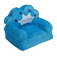thumbnail image 3 of Foldable Cartoon Chair, Lovely Crown Multi Functional, Kindergarten Reading Sofa, Blue, with Cloth Material, for Indoor and Outdoor Use, 3 of 8