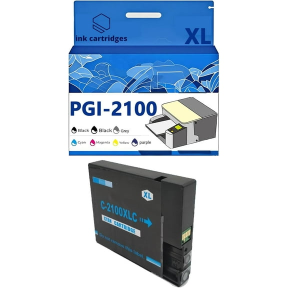 PGI-2100XL PGI2100 Ink Cartridges Compatible for Canon IB4020 B4120 MB5020 MB5120 Inkjet Printers, Leak-Proof Design Crisp Printing