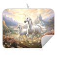 thumbnail image 5 of Ryvnso Two Horses Running Dish Drying Mat for Kitchen Countertop 18x24 Large Dish Pad Drainer Rack Dish Sink Mats, 5 of 7