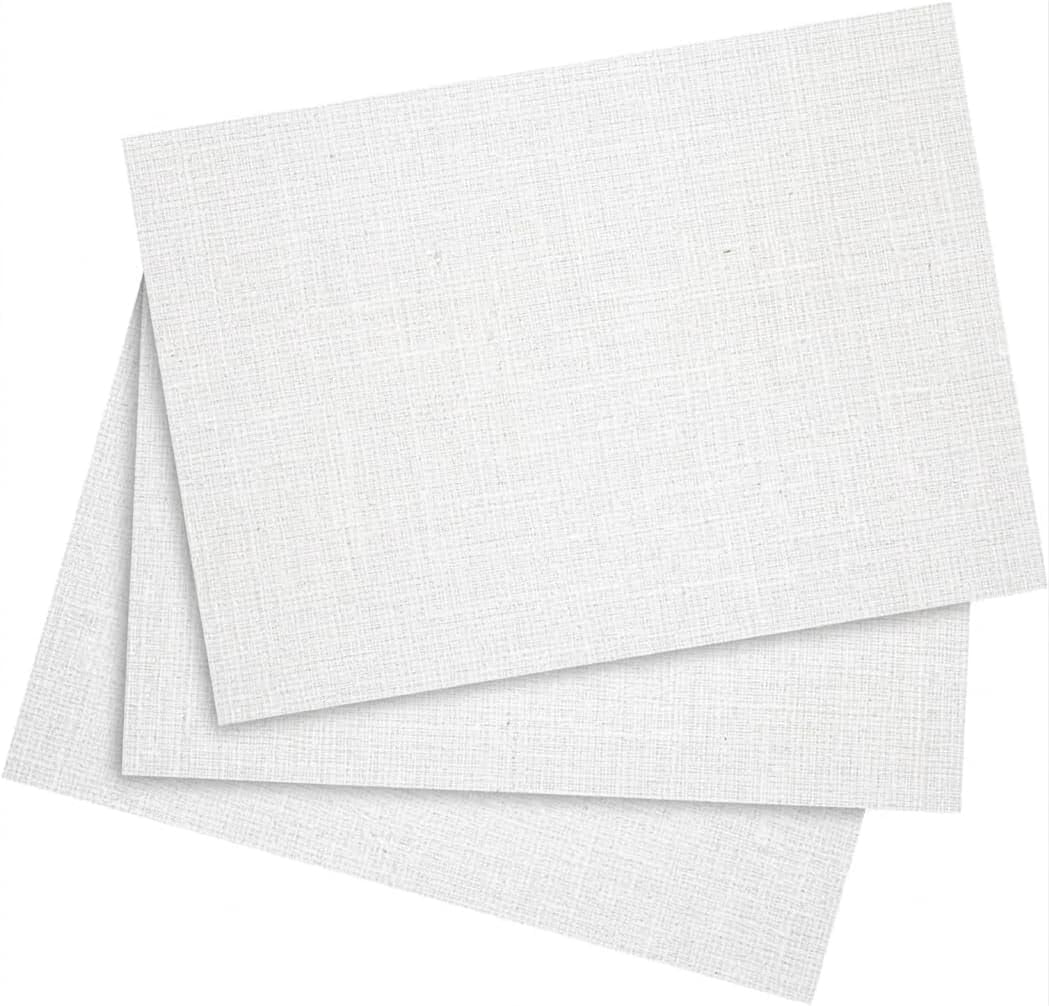 Reskid Premium Linen Textured Cardstock – Thick Heavyweight White 130lb Cover (350 GSM) – 100 Sheets – World-Class Elegance for Invitations, Menus, and Professional DIY Projects (5.5x8.5, Inches)