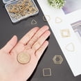 thumbnail image 2 of 54 piezas de anillos de unión de acero inoxidable en 3 estilos y 3 tamaños: conectores triangulares, cuadrados y con marcos. Abalorios dorados para joyería femenina., 2 of 8