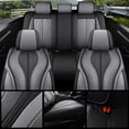 thumbnail image 6 of Red Rain Gray Car Seat Covers Full Set Universal Seat Covers Leather 13Pcs (MK-Gray&Black), 6 of 8