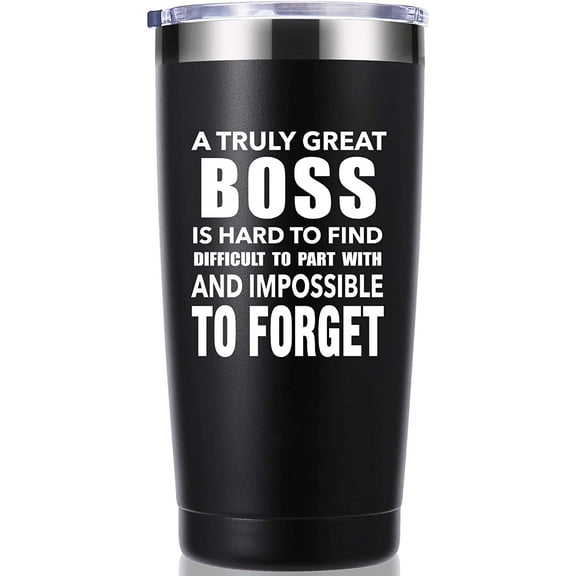 A Truly Great boss is Hard to Find 20 OZ Tumbler.Bosses Day Gifts.Leaving Moving Appreciation Retirement Birthday Christmas Gifts for Women Men Manager Director Boss,Boss Lady Mug(Black)