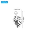 thumbnail image 2 of Uxcell Leaf Pendants, 100 Pack Metal Tree Leaf Beads Bulk Leaves Charm for Jewelry Making Style 8, Silver, 2 of 5