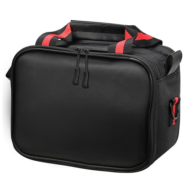 Bolsa De Herramientas De Gran Capacidad, Bolsa De Almacenamiento De Herramientas Negras, Superficie De Cuero Pu Portátil, Contenedor De Herramientas Impermeable Con Correa De Hombro Con Gancho Noticed TO003144-00