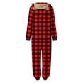 thumbnail image 6 of Odeerbi Matching Family Christmas Pajamas Sets Hooded Sleepwear Parent-Child Xmas Set Printed Home Wear Womens Jumpsuit Loungewear Sleepwear Jammies for Mom, 6 of 7