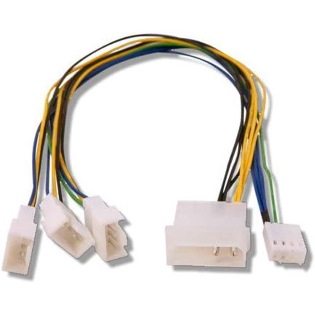 Fan Splitter 4 pin Molex > 3 Qty PWM headers 30cm Long Connect Multiple