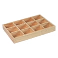 thumbnail image 2 of Caja organizadora de madera para mesa con 12 compartimentos, multifuncional, ligera y para espacios pequeños. Marrón claro, 2 of 9