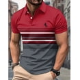 thumbnail image 3 of COSFO Striped Men's Polo Shirts Short Sleeve Mesh Summer Graphic Tees Slim Fit Moisture Wicking Collared Pullover Performance Tops, 3 of 6
