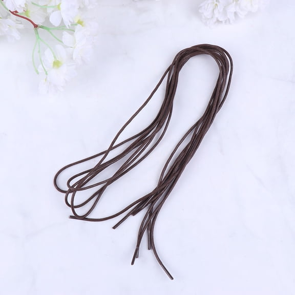 TEHAUX Round Waxed Light Grey Thin Dress Shoe Laces 10 Pairs for Men and Women