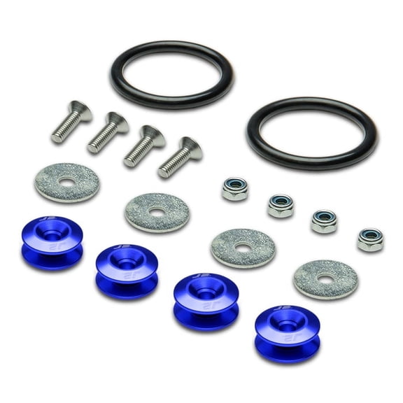 J2 Engineering J2-A-9001-BL Pack of 4 - J2 Engineering Aluminum Front/Rear Trunk Bumper Quick Release Fastener Hatch Kit (Blue)