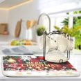 thumbnail image 5 of joogoo Snowflake Checkered Christmas Dish Drying Mat Kitchen Counter Absorbent Drying Pad 16x18 in Drainer Rack, 5 of 8