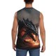thumbnail image 4 of Balery Fiery Black Dragon Attack Camisetas sin mangas para hombre, absorbe la humedad y protege contra el mal olor.-3X-Large, 4 of 7