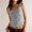 Gray, variant on YHAJDS Ribbed Tank Tops For Women Solid Color U Neck Sleeveless Fitted Top Ribbed Texture For Spring Fashion Outfits