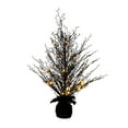 thumbnail image 4 of Nearly Natural 3ft. Pre-Lit Halloween Black Twig Artificial Fall Tree in Burlap Planter with 52 Warm White LED Lights, 4 of 10