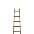 thumbnail image 2 of Screen Gems 6 Step 6 ft Blanket Rack Decorative Wooden Ladder Brown, 2 of 6