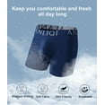 thumbnail image 5 of ANLIQI Mens Underwear Bamboo Rayon Boxer Briefs Breathable Underwear Long Leg Boxer Briefs for Men Pack with Fly Underpants(2Black 1Gray 1Blue,XL), 5 of 6
