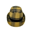thumbnail image 3 of WITHMOONS Tartan Plaid Check Pattern Fedora Hat Madras Classic Trilby LD61468 (Yellow), 3 of 6