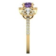 thumbnail image 3 of Clara Pucci 14K Yellow Gold 1.46ct Alexandrite Three-Stone Ring for Women, 3 of 8
